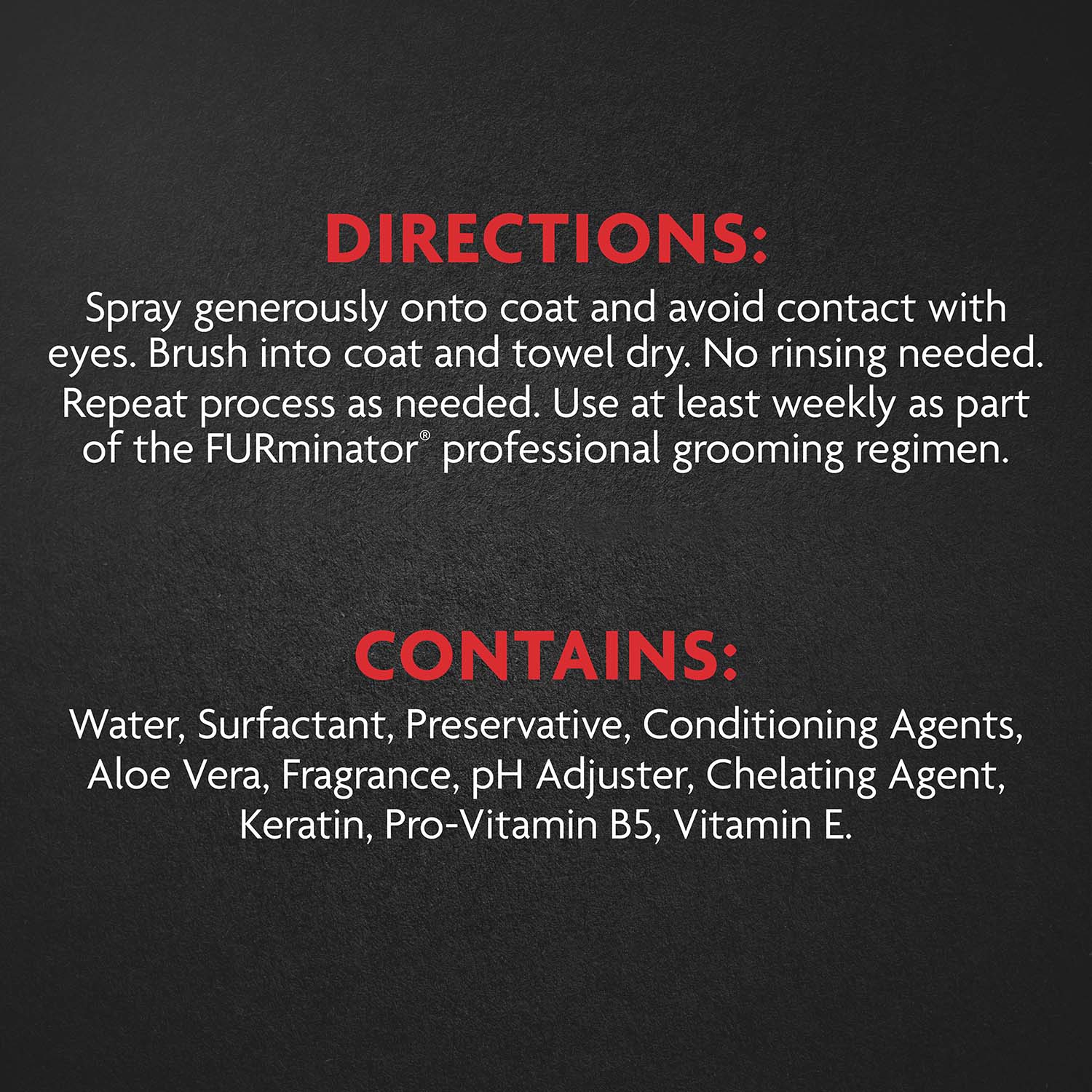 Deshedding waterless deals spray